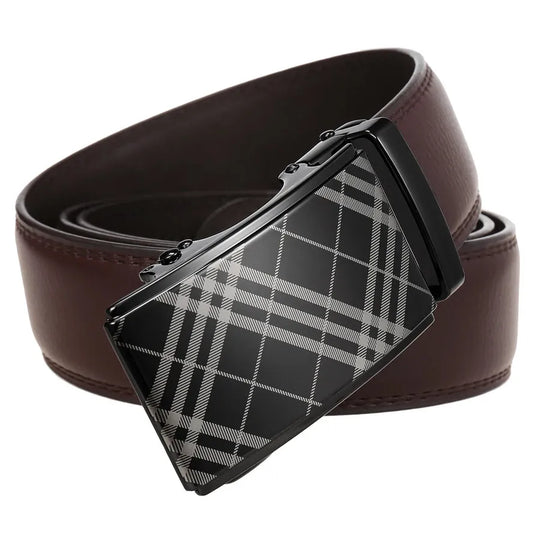 JMT-004298 Two-Layer Cowhide Leather Belt with Alloy Automatic Buckle for Men