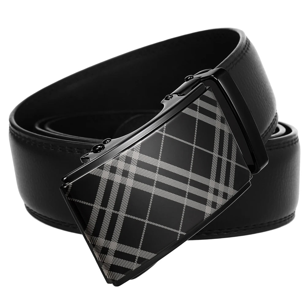 JMT-004298 Two-Layer Cowhide Leather Belt with Alloy Automatic Buckle for Men