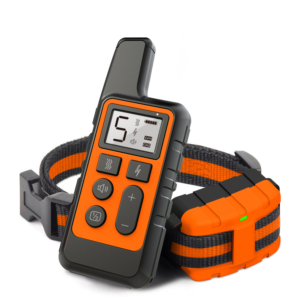 JMT-004554 500M Rechargeable Waterproof Dog Training Collar with Remote Control and LCD Display