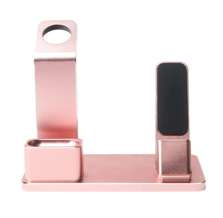 JMT-004554 Three-in-One Aluminum Charging Bracket for Apple Watch, Phone, and Headset - Non-Slip Design