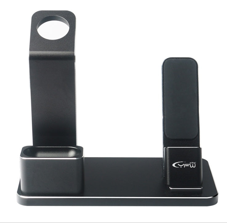 JMT-004554 Three-in-One Aluminum Charging Bracket for Apple Watch, Phone, and Headset - Non-Slip Design