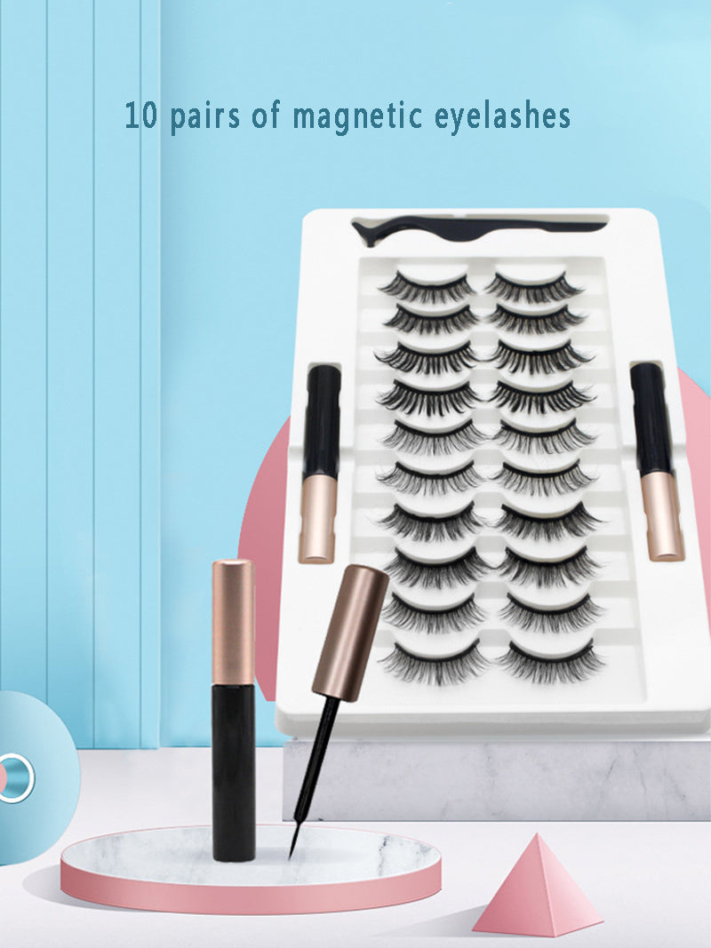 JMT-004810 Quantum Magnetic Eyelash Liquid Eyeliner Set with 10 Pairs of Magnetic Lashes and Tweezers
