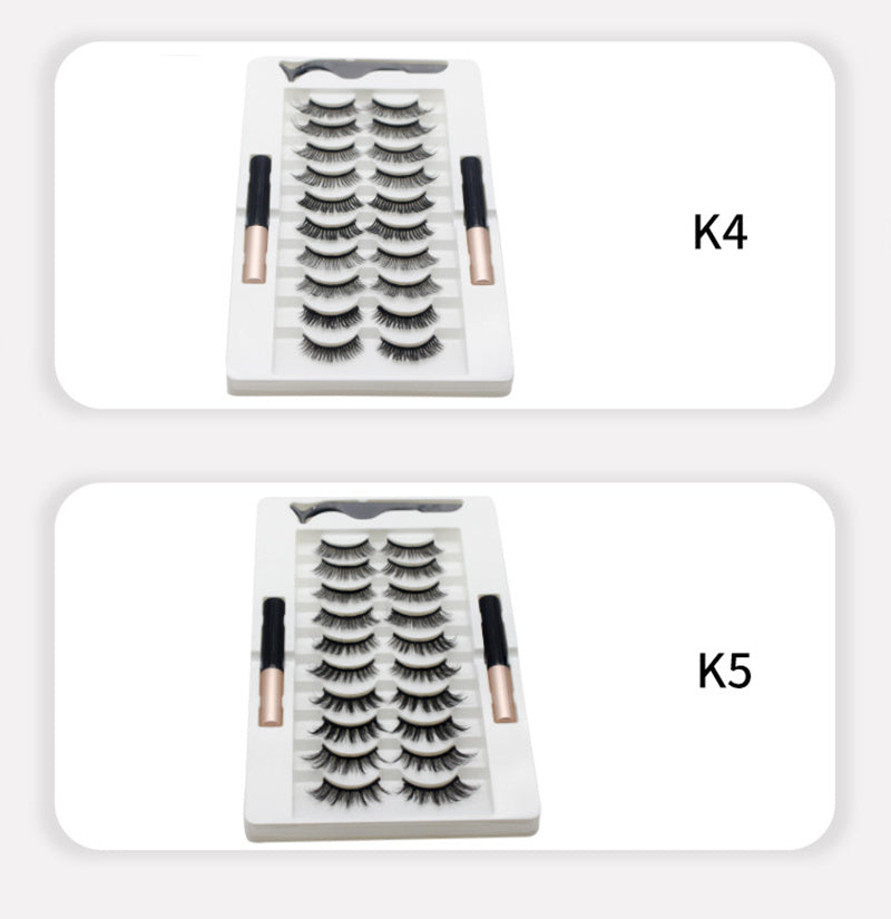 JMT-004810 Quantum Magnetic Eyelash Liquid Eyeliner Set with 10 Pairs of Magnetic Lashes and Tweezers