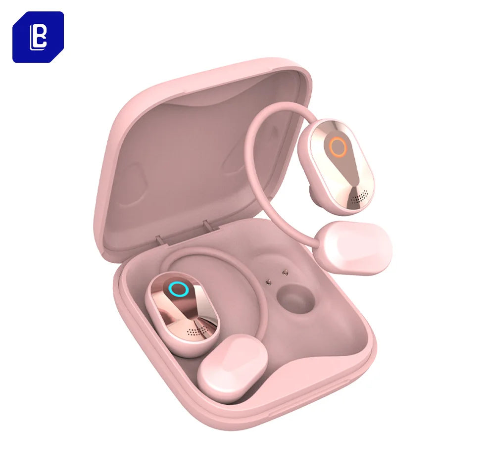 JMT-004874 Wireless Clip-On Headphones with Microphone - HD Sport Stereo Mini Earphones