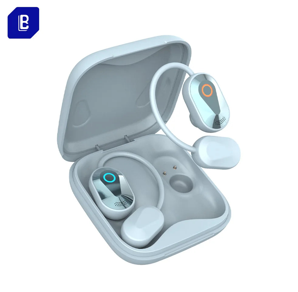 JMT-004874 Wireless Clip-On Headphones with Microphone - HD Sport Stereo Mini Earphones