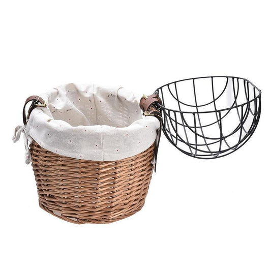 JMT-005002 Handmade Wicker Pet Bicycle Basket with Iron Frame - Size 30x25x30cm