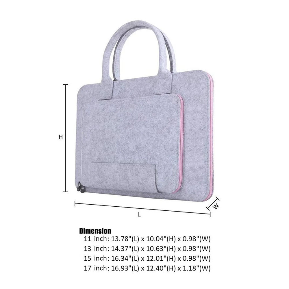 JMT-005514 Customizable Wool Felt Laptop Bag for 14-15.6 Inch Laptops - Multi-Color Options Available