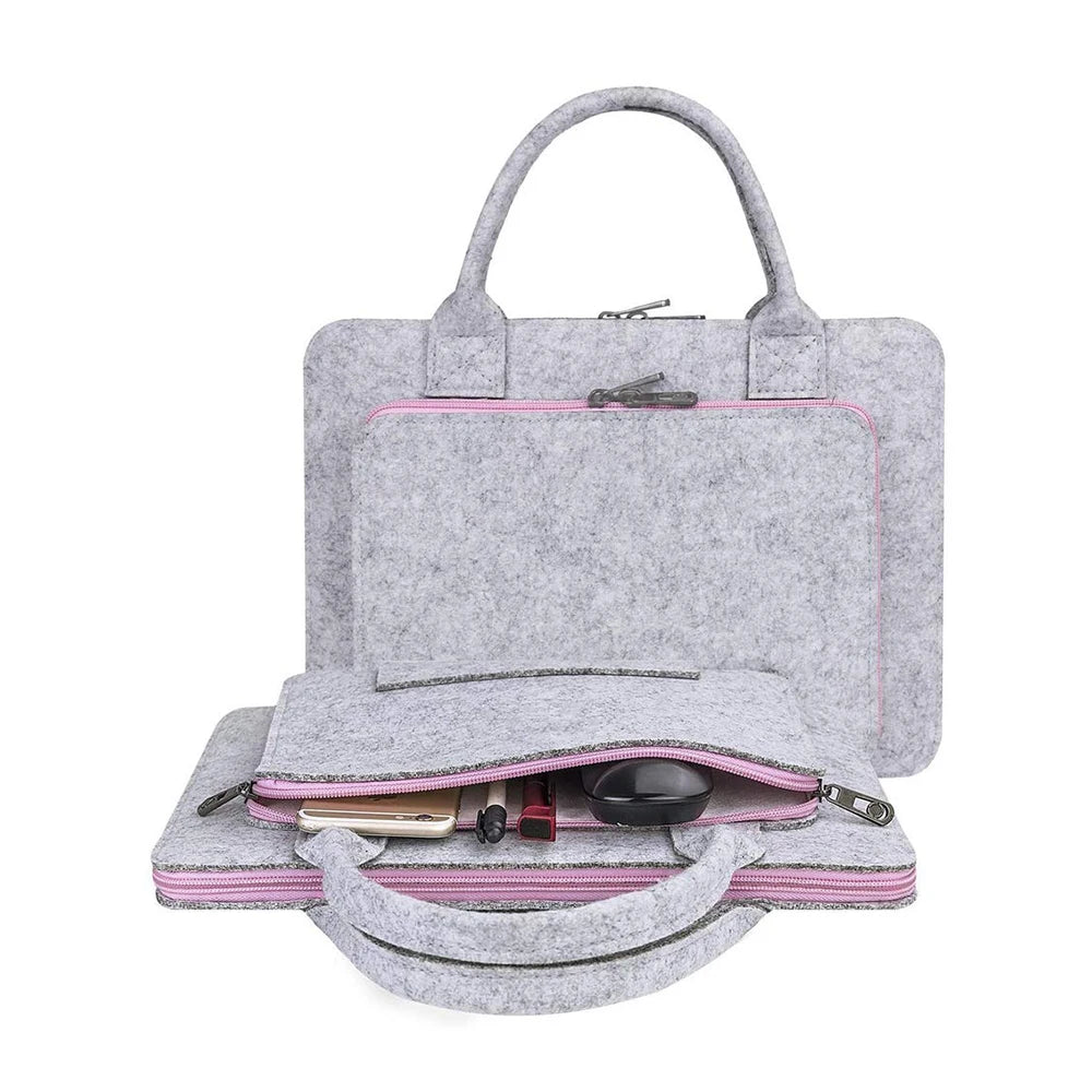 JMT-005514 Customizable Wool Felt Laptop Bag for 14-15.6 Inch Laptops - Multi-Color Options Available