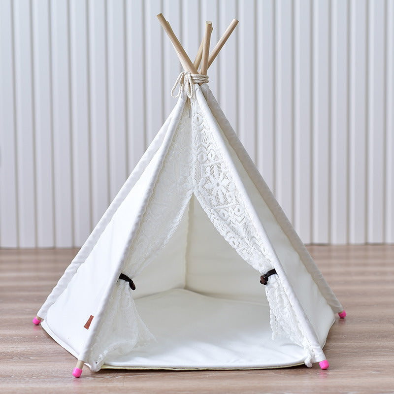 JMT-005706 Small Spotted Tent Cat Kennel - Pet Nest in Various Sizes with Soft Lining Options
