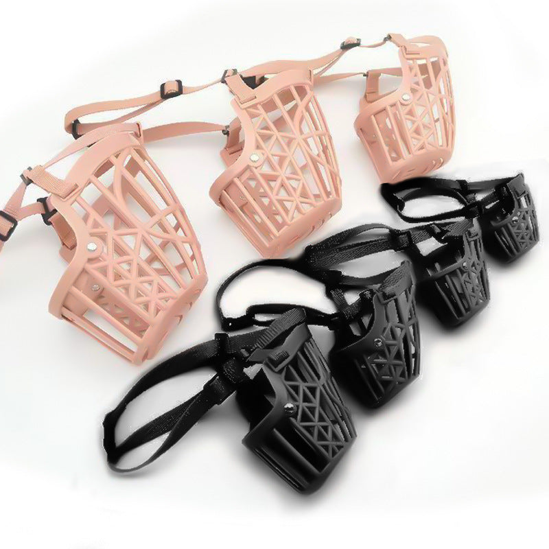 JMT-006026 Non-Grinding Anti-Bark and Anti-Bite Dog Mouth Cover for Small and Medium Dogs - Adjustable Nylon and PP Design