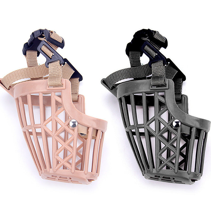 JMT-006026 Non-Grinding Anti-Bark and Anti-Bite Dog Mouth Cover for Small and Medium Dogs - Adjustable Nylon and PP Design