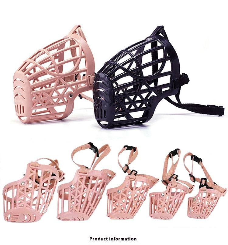 JMT-006026 Non-Grinding Anti-Bark and Anti-Bite Dog Mouth Cover for Small and Medium Dogs - Adjustable Nylon and PP Design