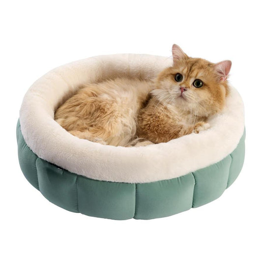 JMT-006154 Cozy Round Donut Bed for Small Dogs and Indoor Cats - Washable with Anti-Slip Bottom and Supportive Sides