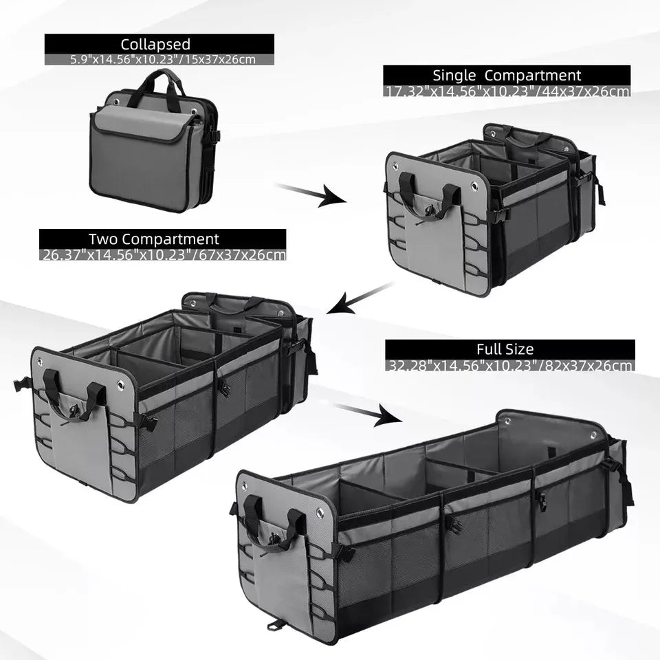 JMT-006474 Large Trunk Organizer with Removable Cooler Bag for Cars, SUVs, and Trucks