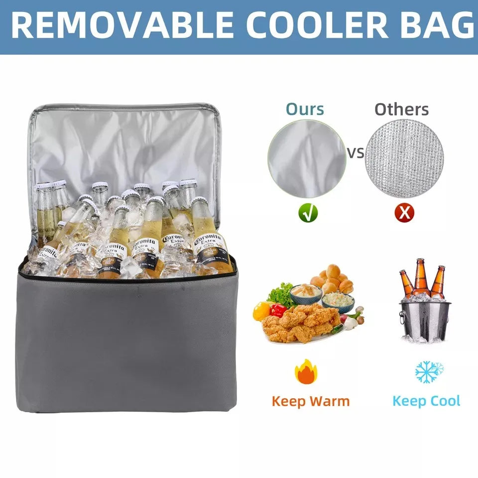 JMT-006474 Large Trunk Organizer with Removable Cooler Bag for Cars, SUVs, and Trucks