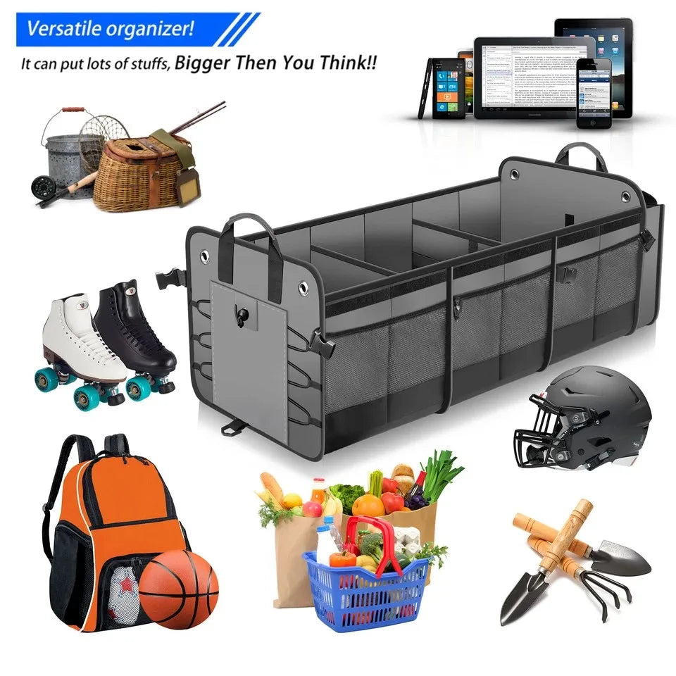 JMT-006474 Large Trunk Organizer with Removable Cooler Bag for Cars, SUVs, and Trucks