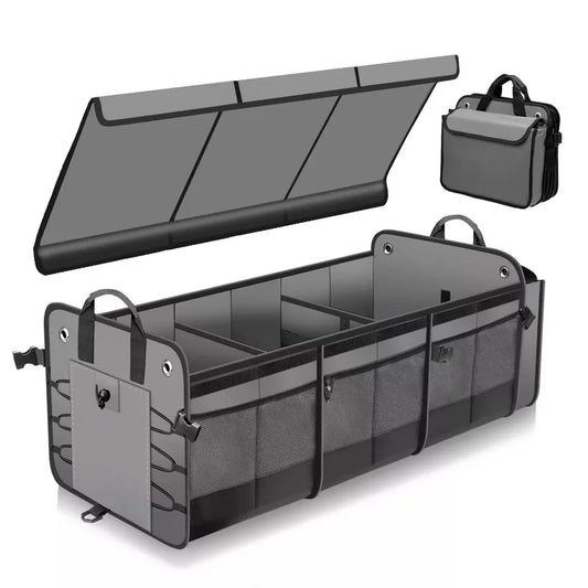 JMT-006474 Large Trunk Organizer with Removable Cooler Bag for Cars, SUVs, and Trucks