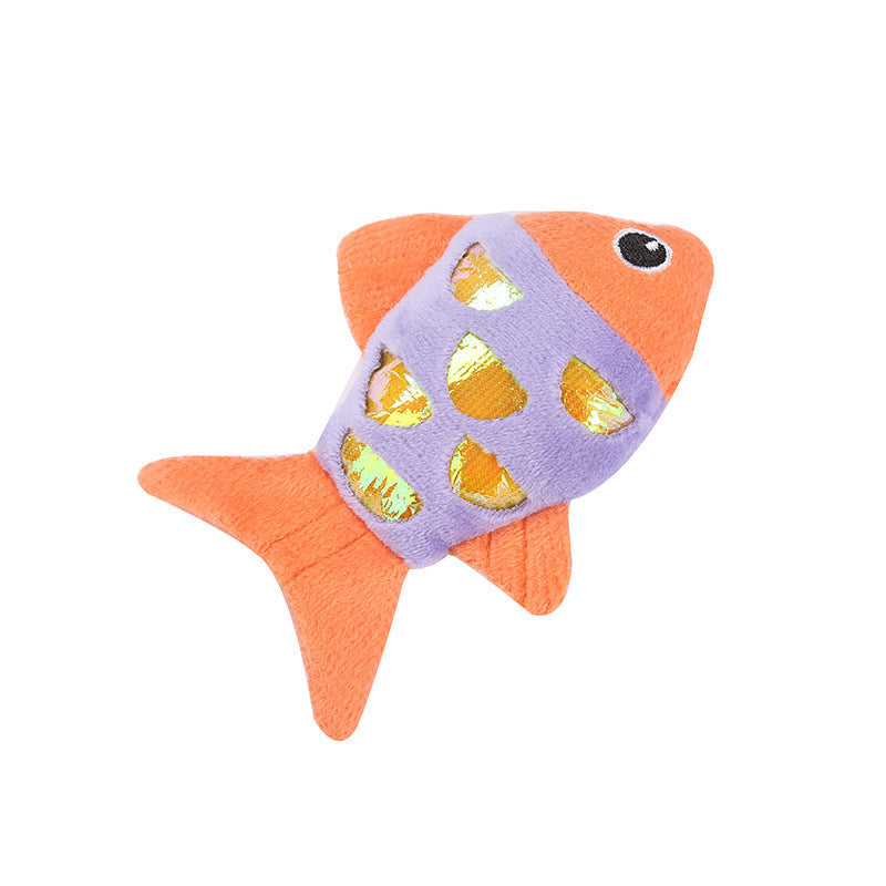 JMT-006666 Interactive Catnip Fish Toys with Crinkle Paper and Soft Plush for Dental Health - Set of 2