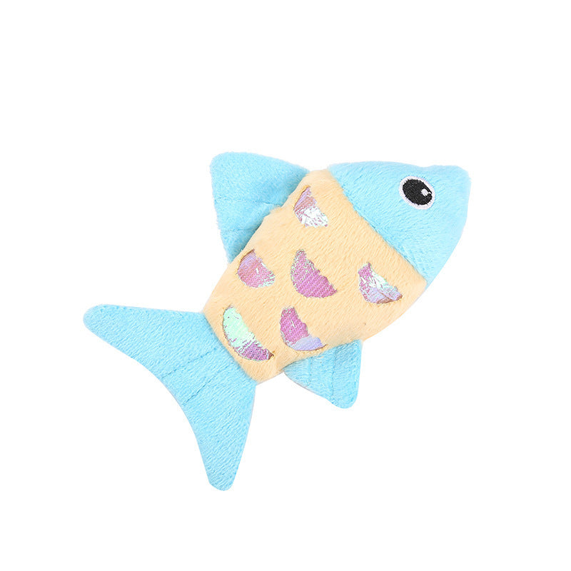 JMT-006666 Interactive Catnip Fish Toys with Crinkle Paper and Soft Plush for Dental Health - Set of 2