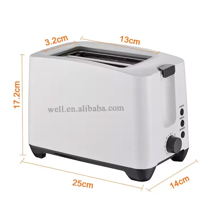 JMT-006794 750W Plastic Toaster for Bread - Compact and Efficient Design