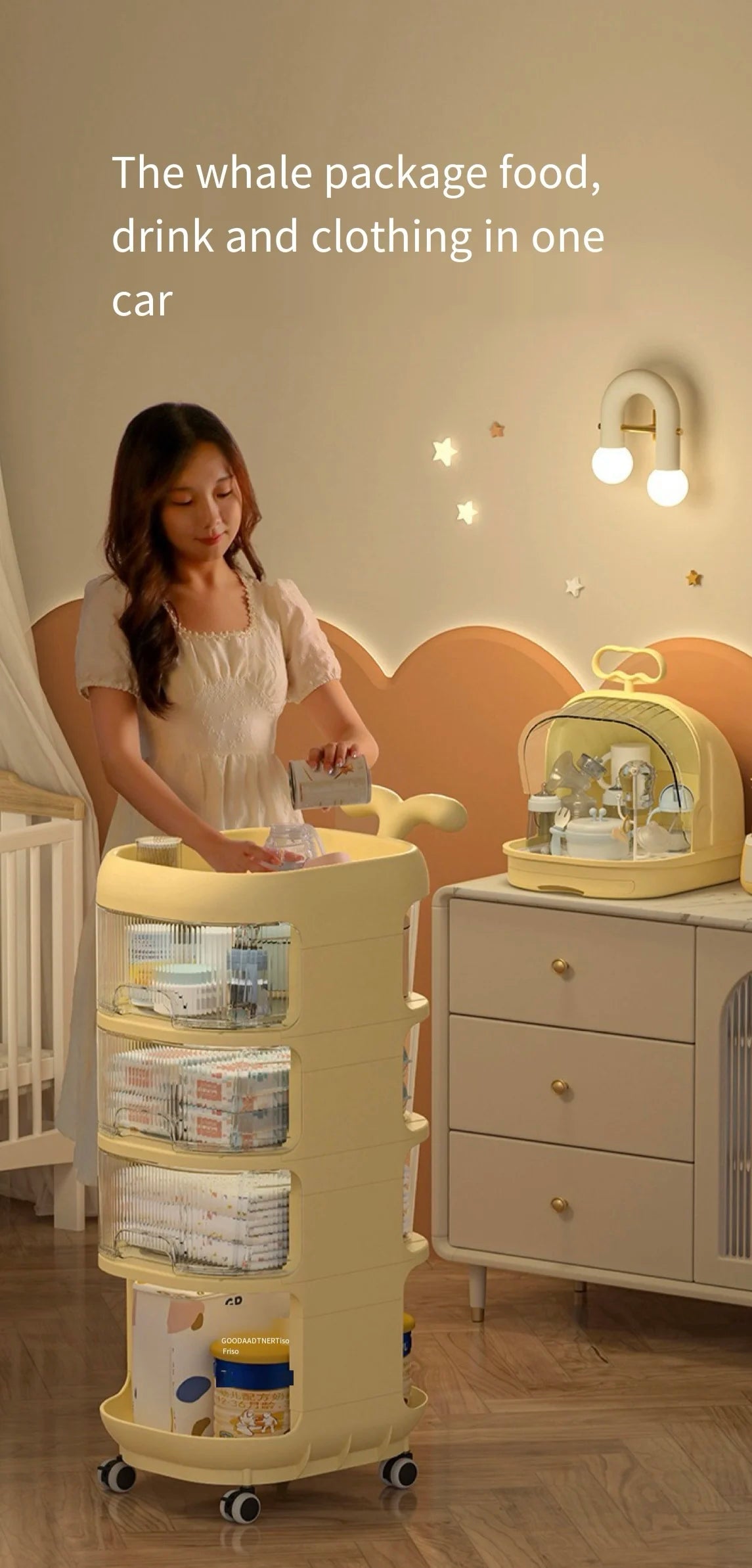 JMT-006794 Multi-Layer Plastic Baby Product Drawer with Locks for Safe Storage