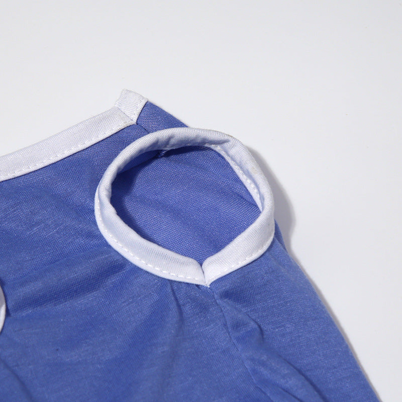 JMT-006922 Light Blue Cotton Casual Vest for Dogs – Sizes XS to XL