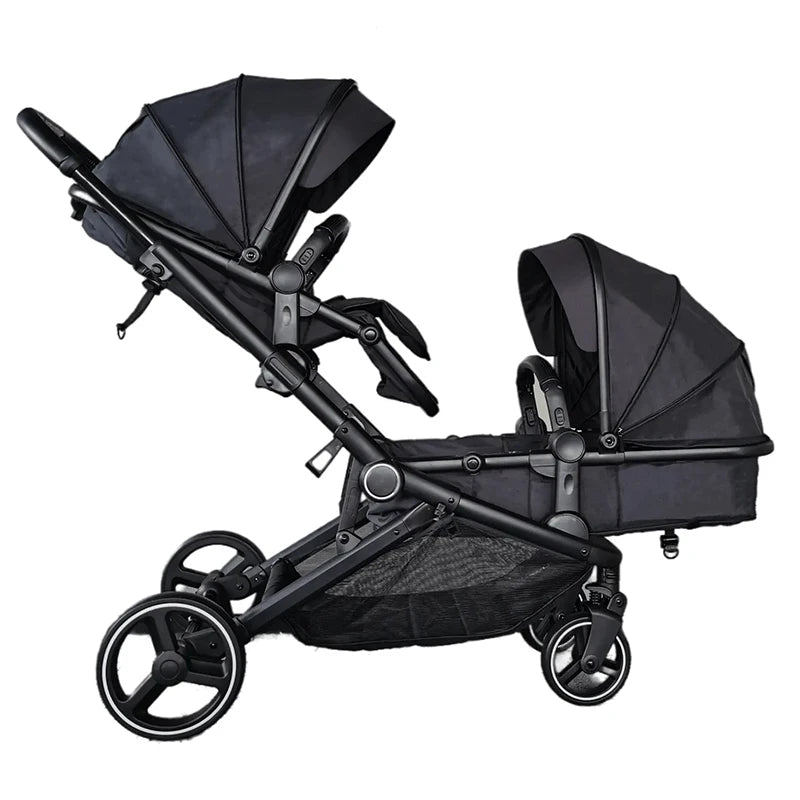 JMT-006986 Lightweight Aluminium Stroller Wagon for Twins - Versatile Baby Buggy with Ample Storage Space