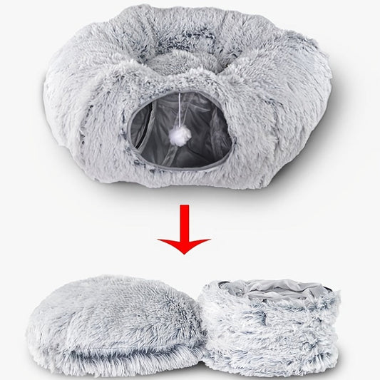 JMT-007306 Cozy Foldable Cat Nest and Tunnel for Warmth and Comfort