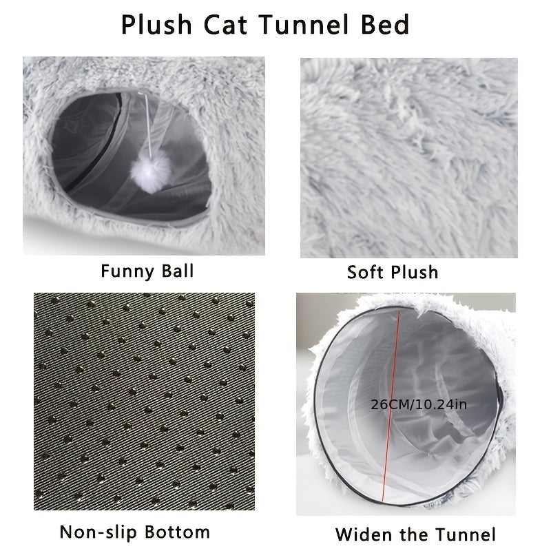 JMT-007306 Cozy Foldable Cat Nest and Tunnel for Warmth and Comfort