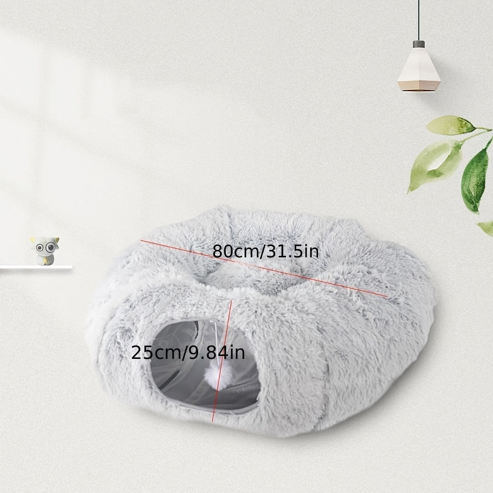 JMT-007306 Cozy Foldable Cat Nest and Tunnel for Warmth and Comfort