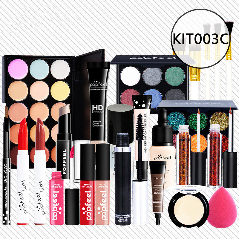 JMT-007434 Beginner-Friendly Makeup Cosmetics Set with Concealer, Eyeliner, and Eyebrow Pencil - 8+ Natural Color Options