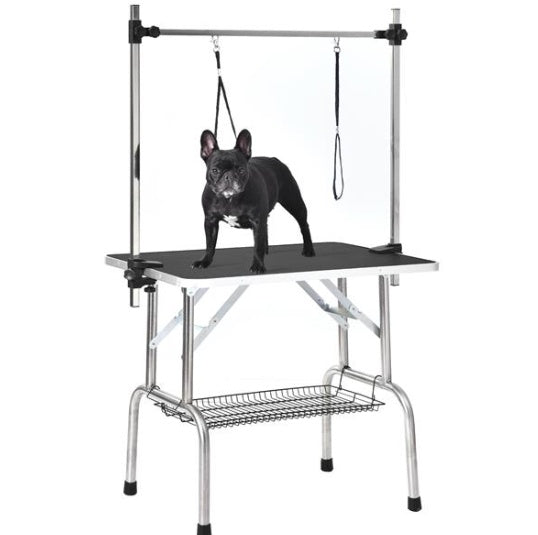 JMT-008074 36 Inch Folding Dog Grooming Table with Adjustable Arm and Non-Slip Rubber Surface