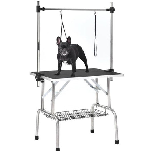 JMT-008074 36 Inch Folding Dog Grooming Table with Adjustable Arm and Non-Slip Rubber Surface