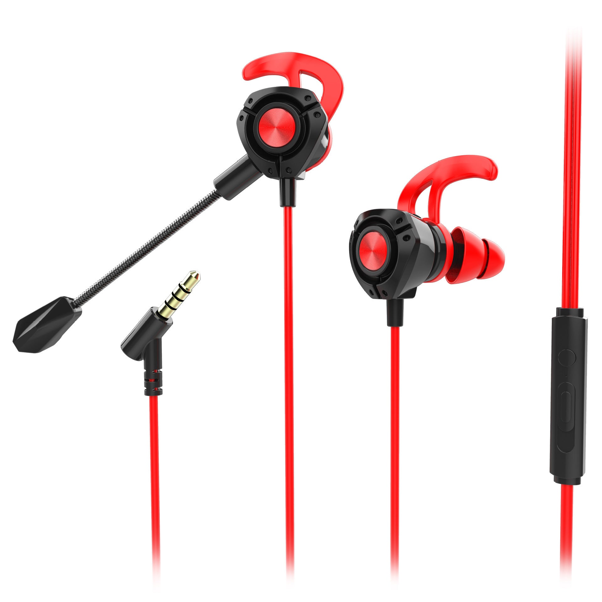 JMT-008138 Gaming Earbud Headset with Microphone for Mobile Devices - Wired, 3.5mm Plug, ABS Material, 1.2m Cable Length
