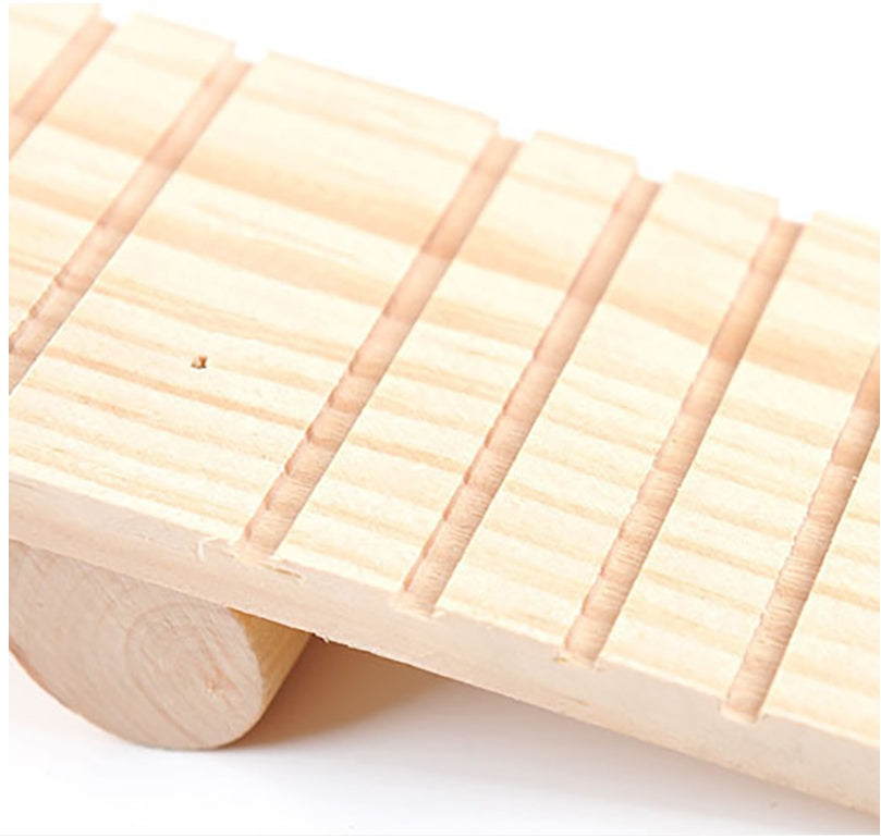 JMT-008138 Natural Wooden Hamster Seesaw for Stress Relief and Exercise