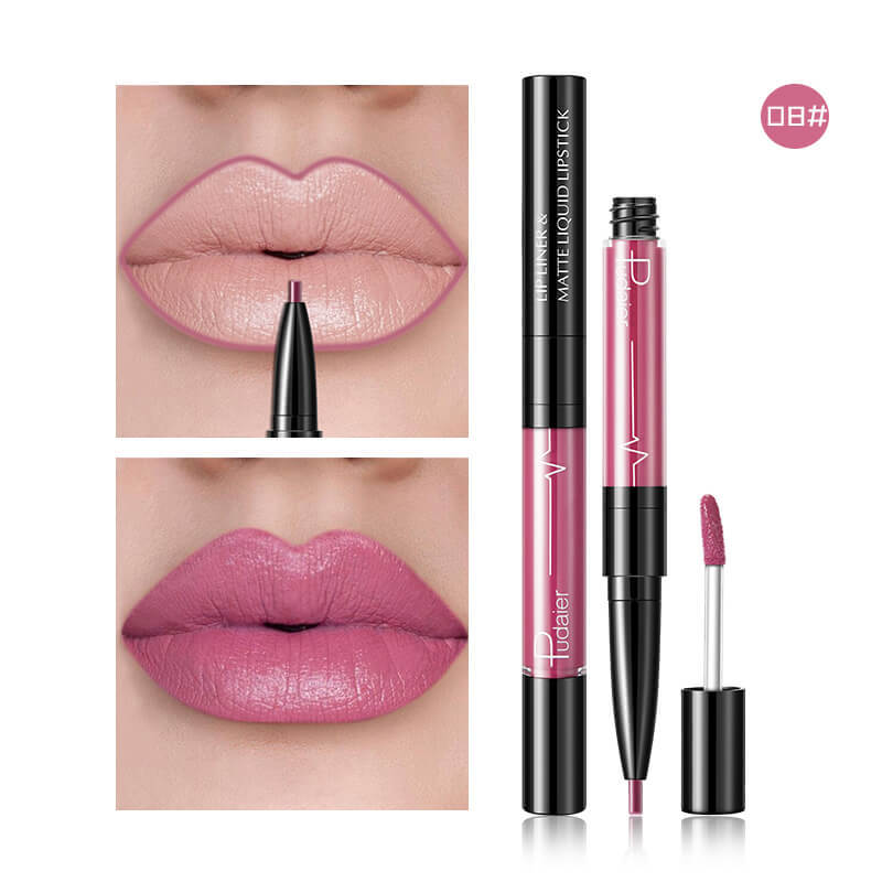 JMT-008266 2 in 1 Matte Lip Gloss and Lip Liner – Highly Pigmented Velvet Finish, Long Lasting Color, Easy Application