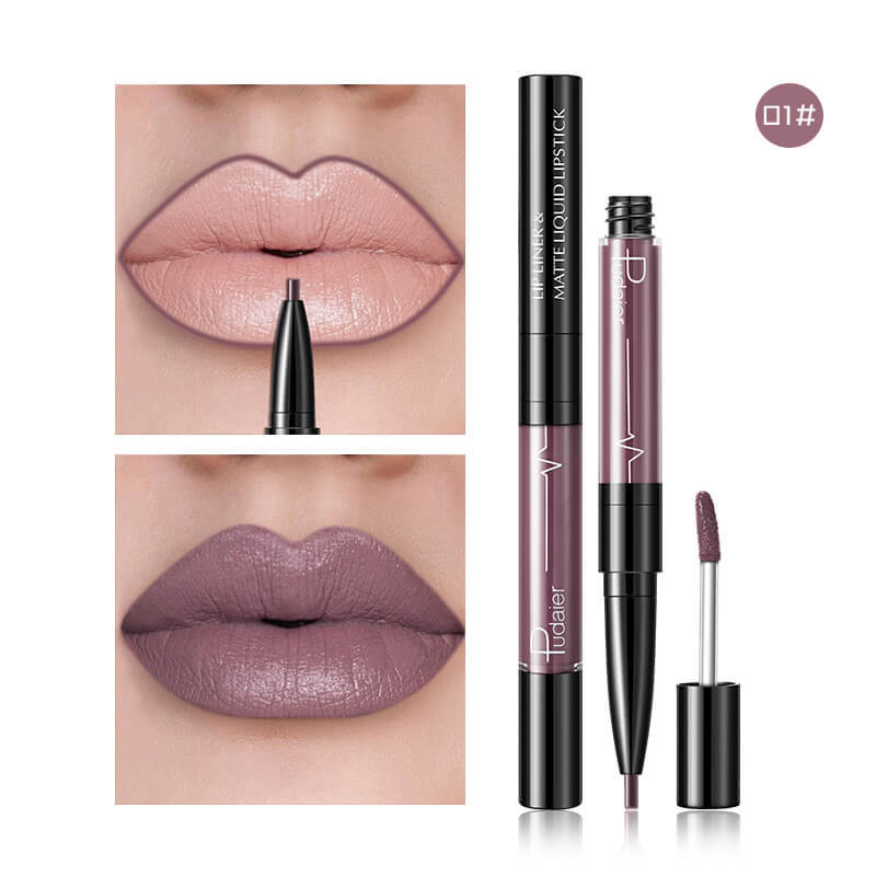 JMT-008266 2 in 1 Matte Lip Gloss and Lip Liner – Highly Pigmented Velvet Finish, Long Lasting Color, Easy Application