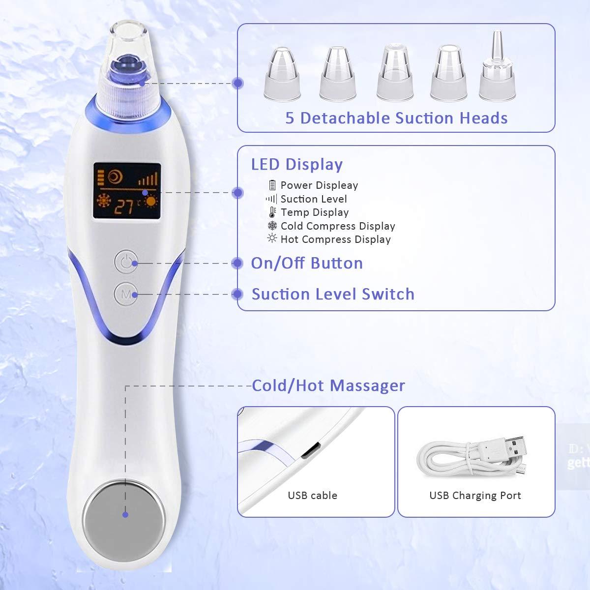JMT-008394 Hot and Cold Suction Blackhead Remover with Cooling and Heating Functions