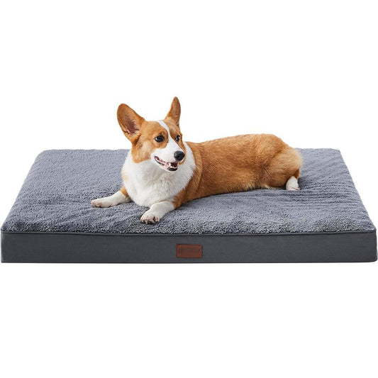 JMT-008458 Comfortable Grey Cotton Velvet Pet Mat with Anti-Slip Design - Removable & Washable Kennel Bed