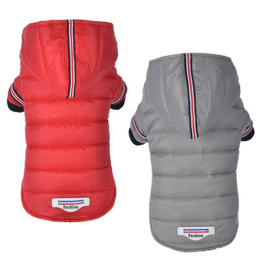 JMT-008778 Cozy Red and Grey England Style Coat for Small to Medium Dogs