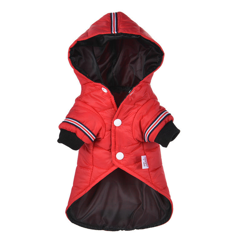 JMT-008778 Cozy Red and Grey England Style Coat for Small to Medium Dogs