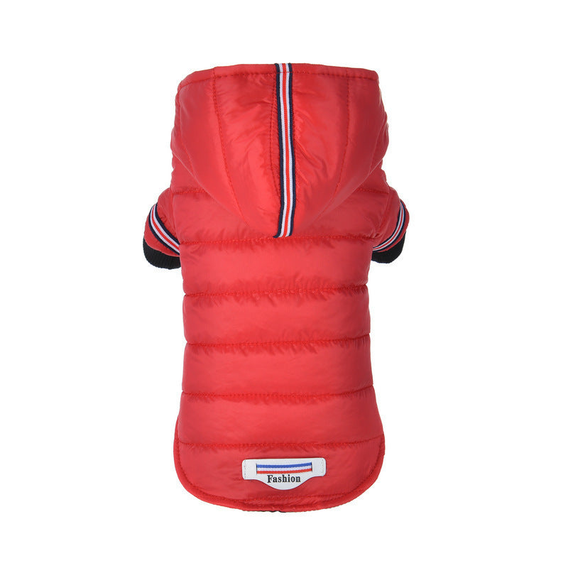 JMT-008778 Cozy Red and Grey England Style Coat for Small to Medium Dogs