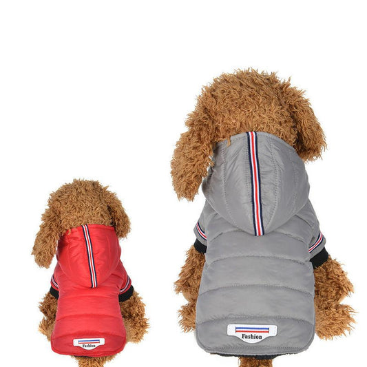JMT-008778 Cozy Red and Grey England Style Coat for Small to Medium Dogs