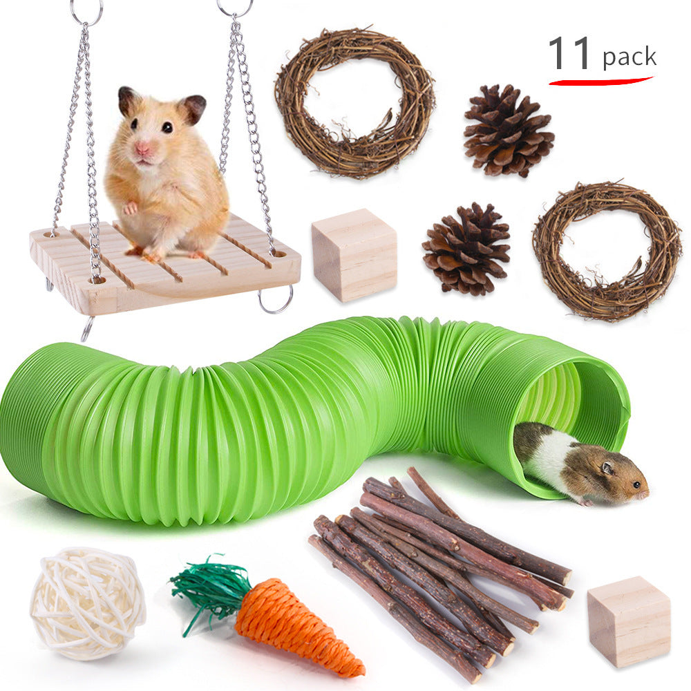 JMT-008970 Wooden Chew Toys for Small Pets - Multi-Set Molar Supplies for Rabbits, Guinea Pigs, and Parrots
