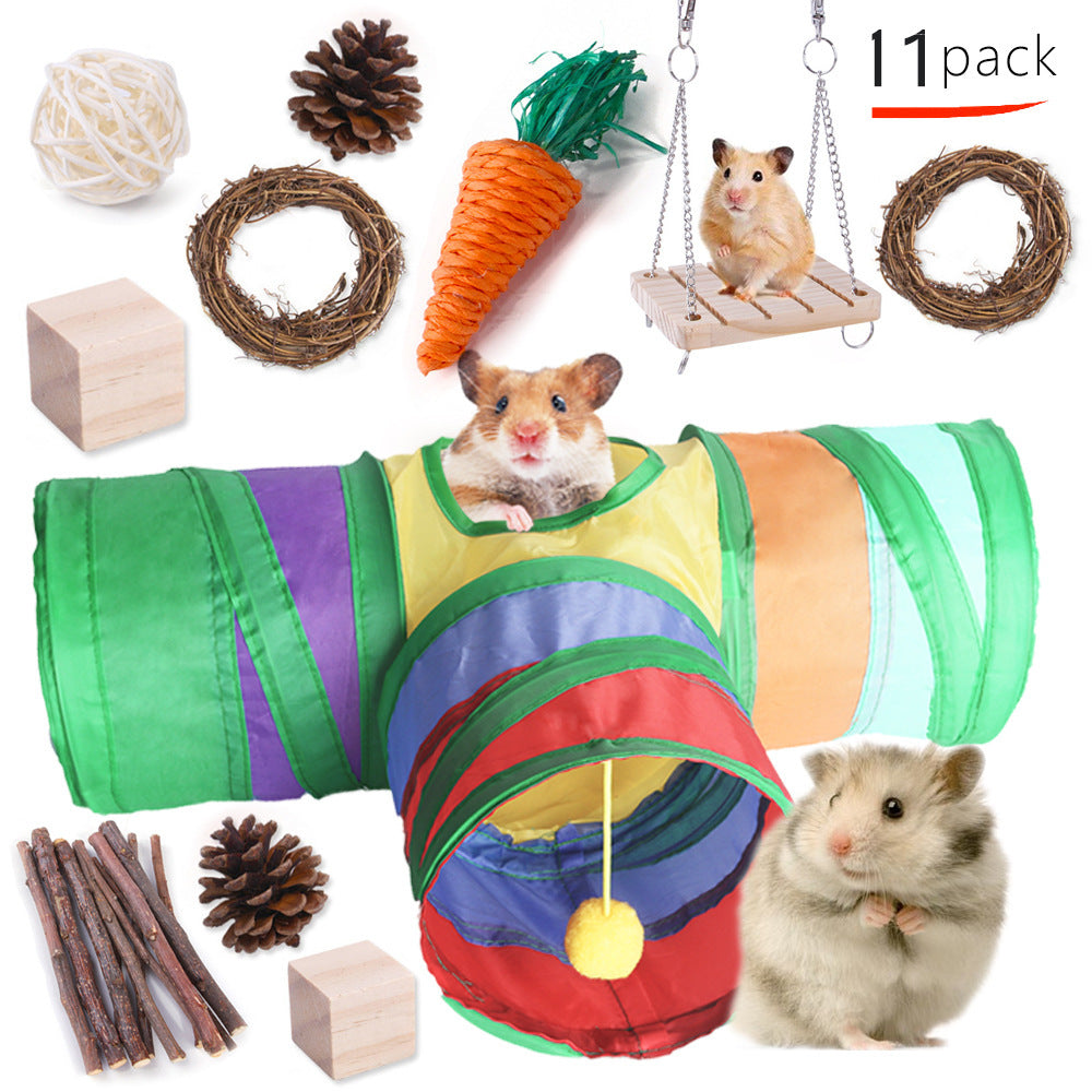 JMT-008970 Wooden Chew Toys for Small Pets - Multi-Set Molar Supplies for Rabbits, Guinea Pigs, and Parrots