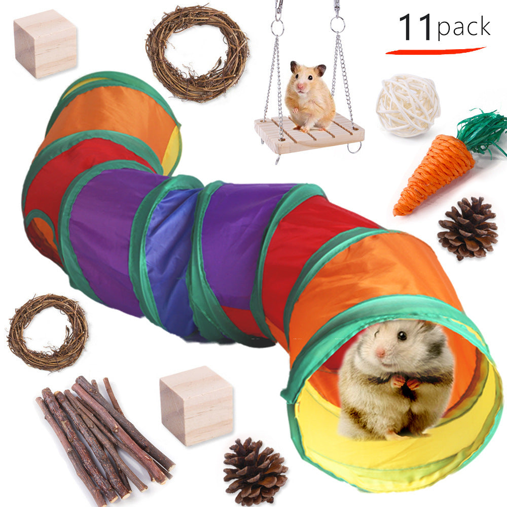 JMT-008970 Wooden Chew Toys for Small Pets - Multi-Set Molar Supplies for Rabbits, Guinea Pigs, and Parrots