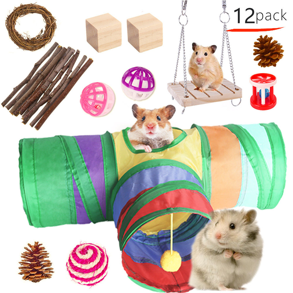 JMT-008970 Wooden Chew Toys for Small Pets - Multi-Set Molar Supplies for Rabbits, Guinea Pigs, and Parrots