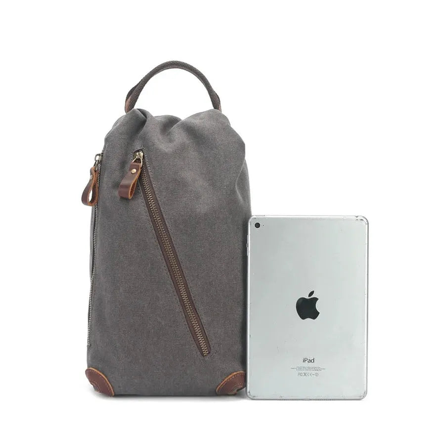 JMT-009034 Multifunctional Retro Casual Men's Shoulder Bag in Heavyweight Waxed Canvas