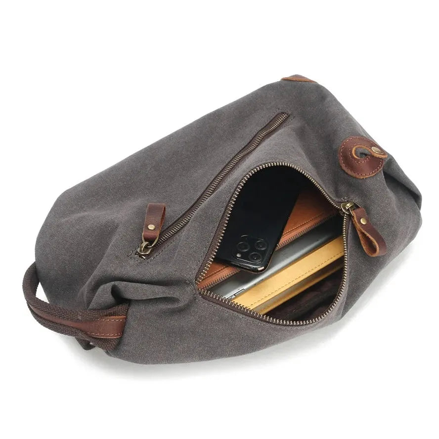 JMT-009034 Multifunctional Retro Casual Men's Shoulder Bag in Heavyweight Waxed Canvas