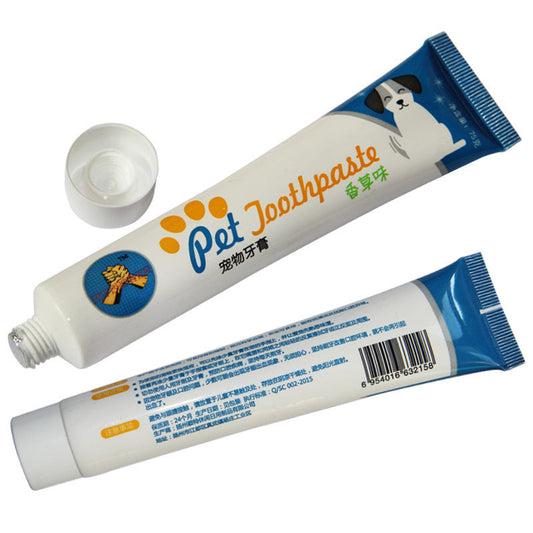 JMT-009226 Pet Toothpaste Set for Dogs and Cats - Vanilla and Beef Flavors, Includes Finger Sleeves for Easy Application